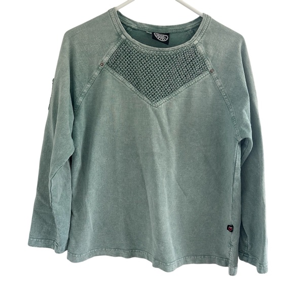 produce company Tops - Produce‎ company Textured Green sweatshirt Boho relaxed